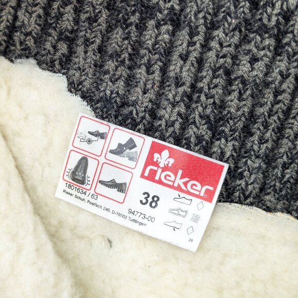 Rieker Women Dominika 73 Pale Black Vegan Leather Lace-up Zip Boots 8US EUR 38 - Picture 7 of 7